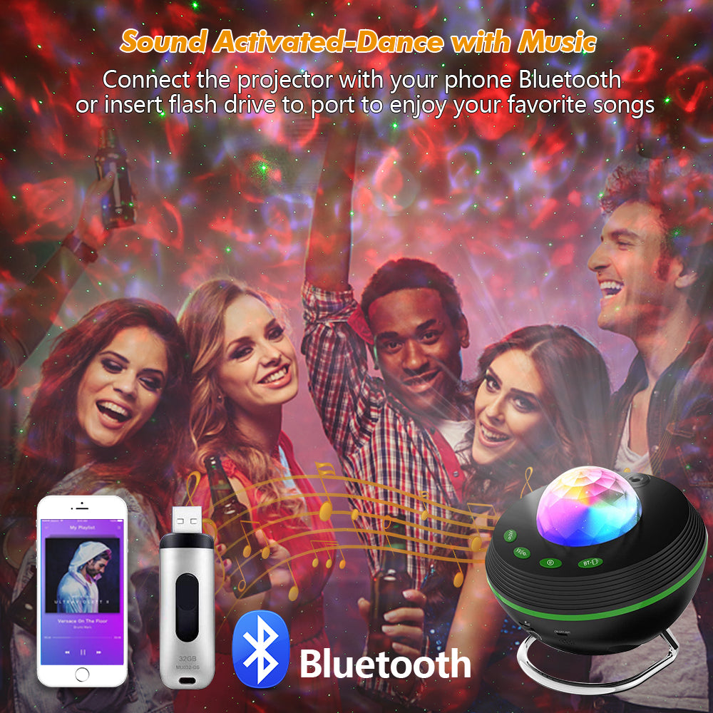 New WiFi Tuya Smart LED Star Galaxy Projector Ocean Wave Starry Sky Night Light Nebula Atmospher Lamp Blueteeth USB Music Player
