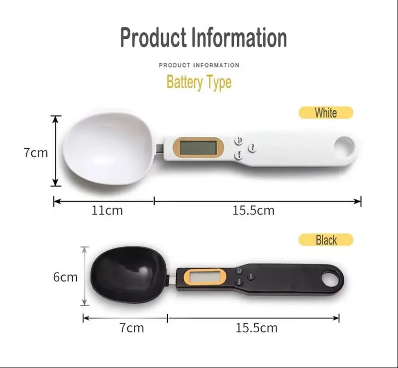 Electronic Weighing Spoon LCD Digital Kitchen Scale Cooking Food Weight Measuring Tool USB Charging, Battery Type 1 Pc