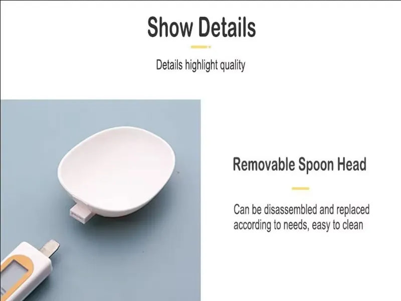Electronic Weighing Spoon LCD Digital Kitchen Scale Cooking Food Weight Measuring Tool USB Charging, Battery Type 1 Pc