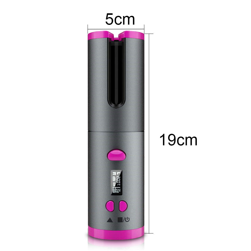 Cordless Automatic Rotating Hair Curler – LED Display, Adjustable Temperature & Styling Tool Set