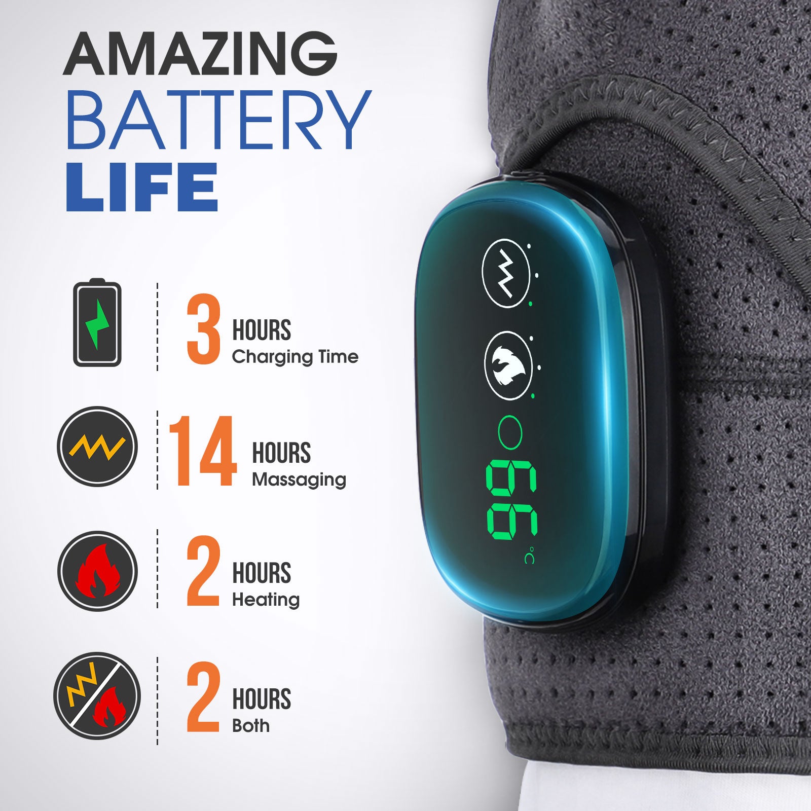 Electric Heated Shoulder Brace – LED Display, Vibration Massage & Pain Relief Support