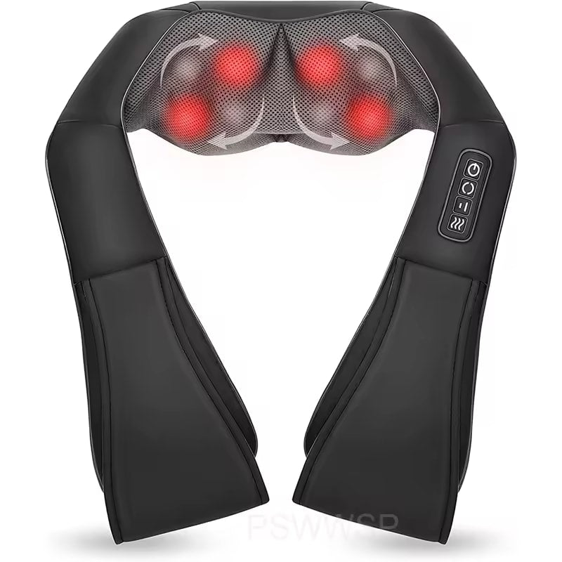 Shiatsu Electric Neck, Shoulder & Back Massager – U-Shaped Deep Tissue Kneading with Heat