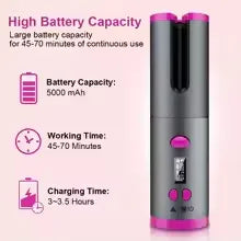 Hair Curler Set Cordless Automatic Rotating Hair Curler Curling Iron LED Display Temperature Adjustable Styling Tools Wave Styer