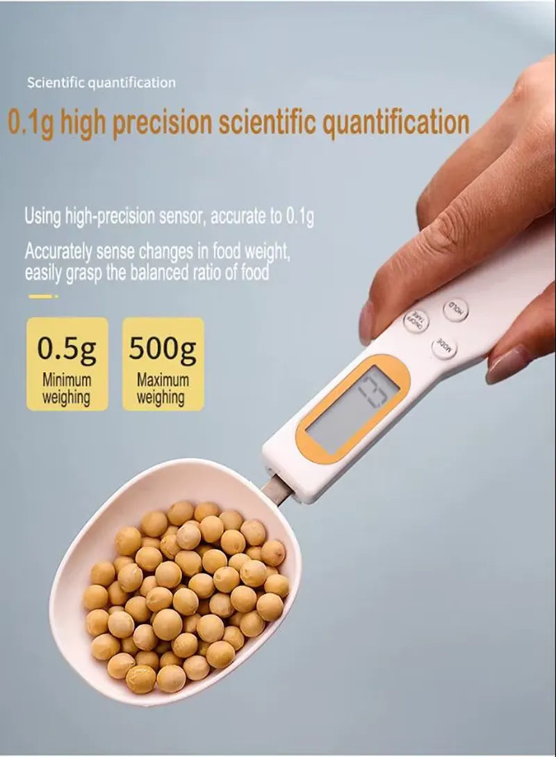 Electronic Weighing Spoon LCD Digital Kitchen Scale Cooking Food Weight Measuring Tool USB Charging, Battery Type 1 Pc