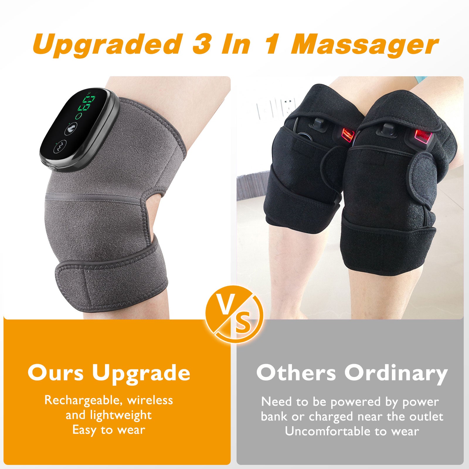 Electric Heated Shoulder Brace – LED Display, Vibration Massage & Pain Relief Support