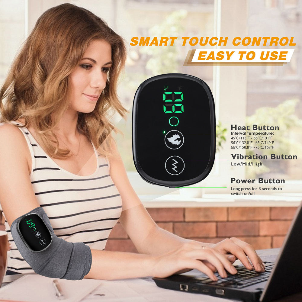 Electric Heated Shoulder Brace – LED Display, Vibration Massage & Pain Relief Support
