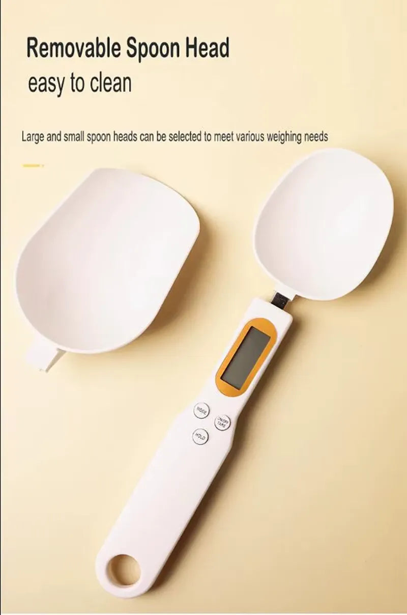 Electronic Weighing Spoon LCD Digital Kitchen Scale Cooking Food Weight Measuring Tool USB Charging, Battery Type 1 Pc