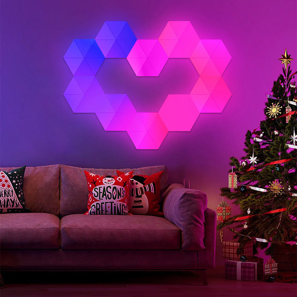 App/Remote Control Smart Hexagon Lights Panels Gaming Music Sync Hexagon Lights Cellular RGB Wall Sconces Quantum Night Lights
