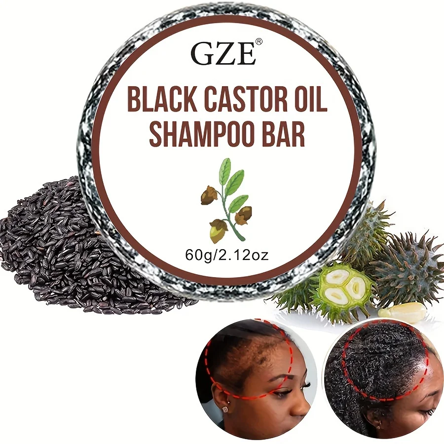 GZE Jamaica Black Castor Oil Shampoo Bar Soap for Hair Thickens & Strengthens - Helps Dry Curly & 4c Hair Moisturizing