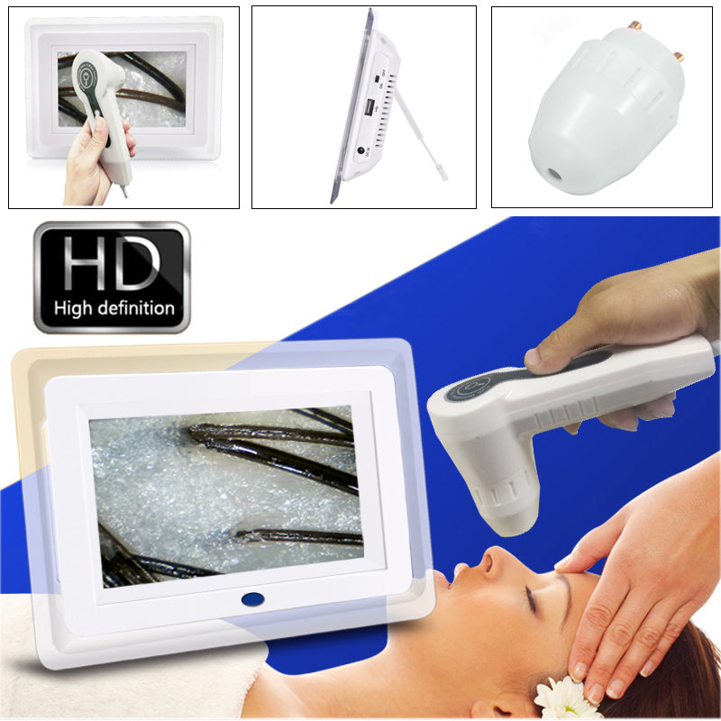 7 inch Skin Analyzer Machine Scalp Detector Hair Follicles Oil Moisture Tester Facial Skin Hair Analyzer Machine Rechargeable